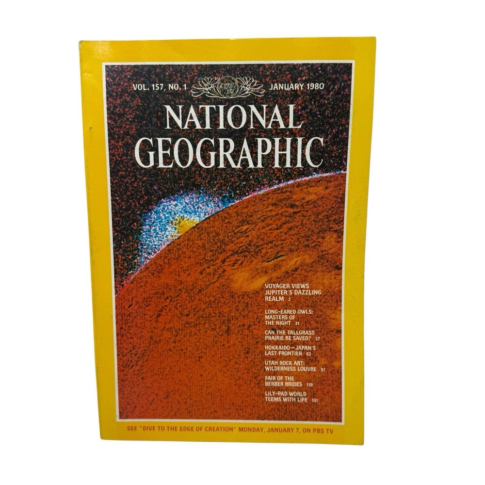 Vintage National Geographic Magazine Janurary 1980 Voyager Jupiter Owls Hokkaido
